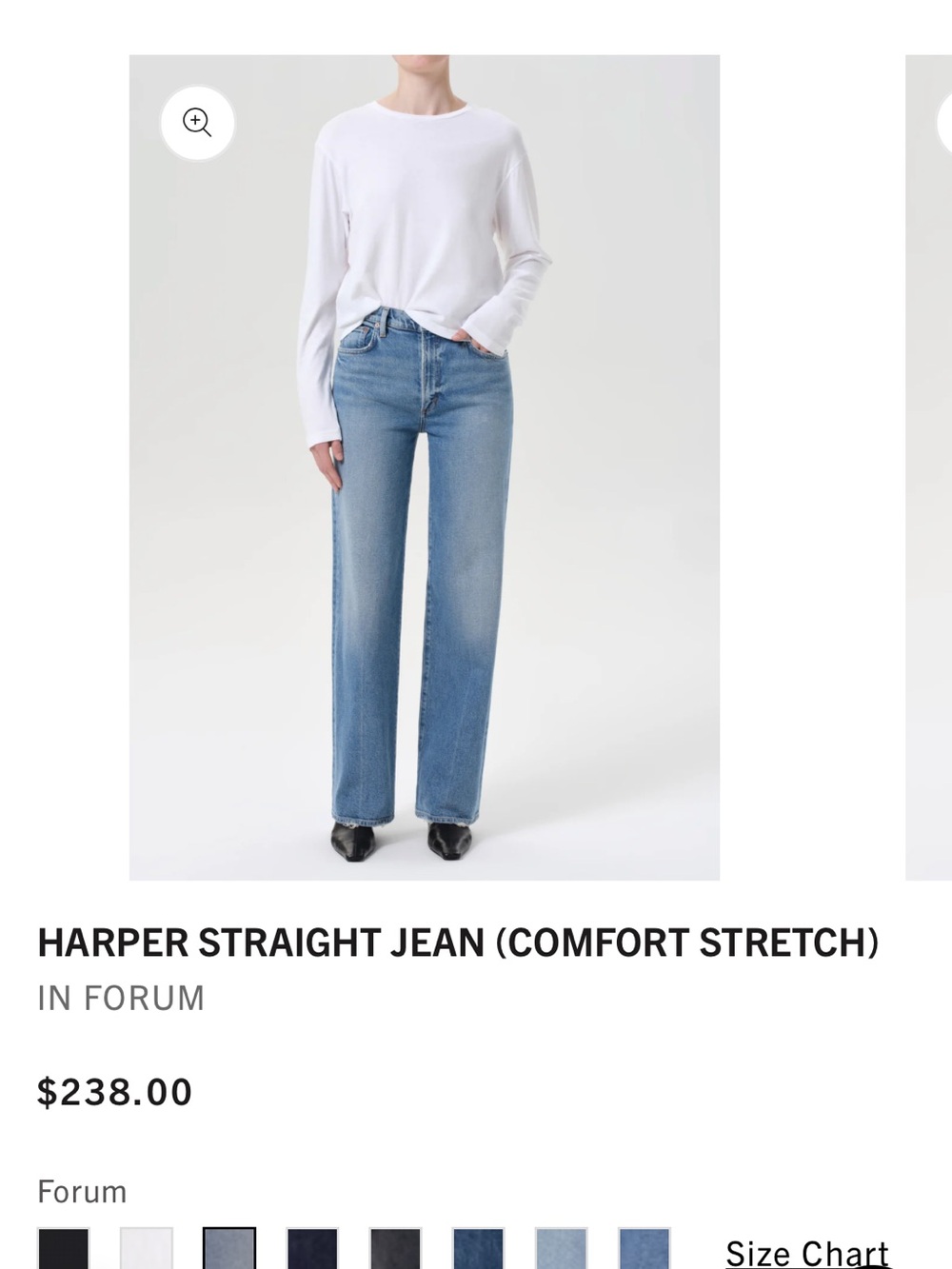 Agolde Harper Straight Jeans in Flash wash